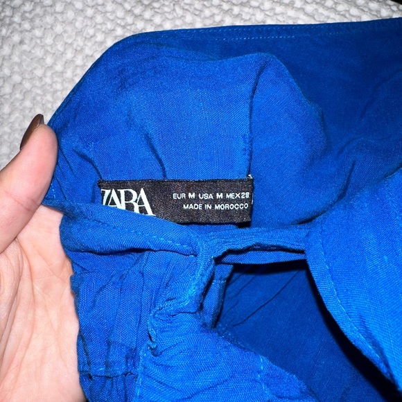 Zara Blue Linen overalls - Picture 3 of 3